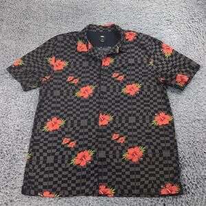 Vans Shirt Men Extra Large Black Gray Hipster Skate Streetwear Short Sleeve